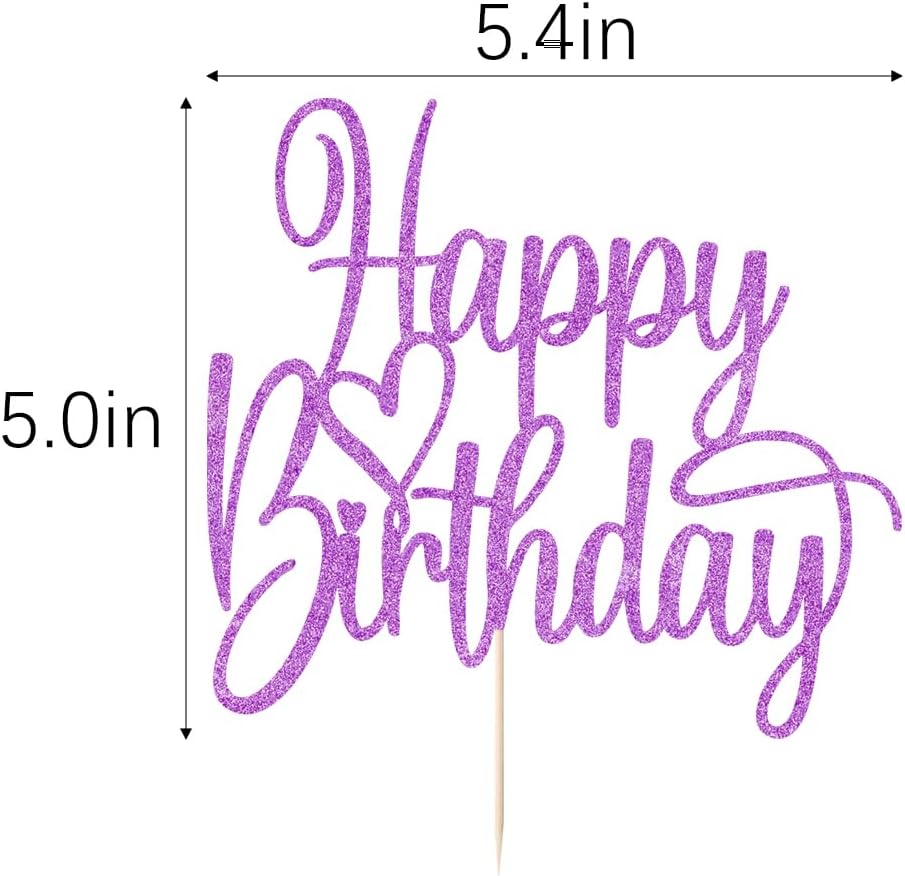 Handmade Glitter Happy Birthday Cake Topper